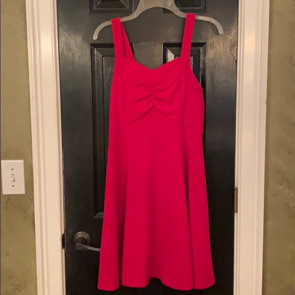 Red fit and flare dress small
